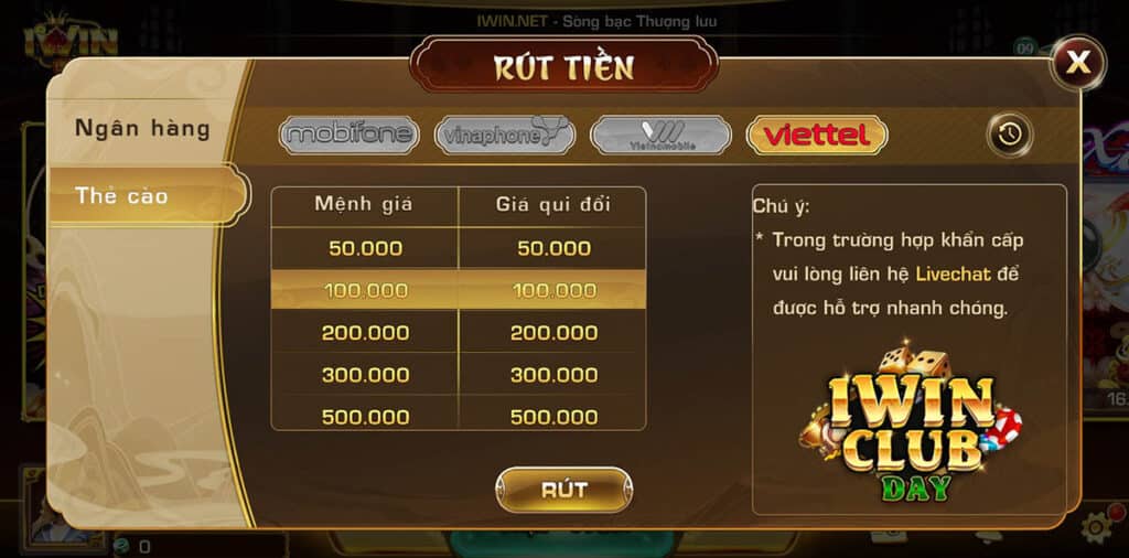 Điều kiện và quy định khi rút tiền IWIN